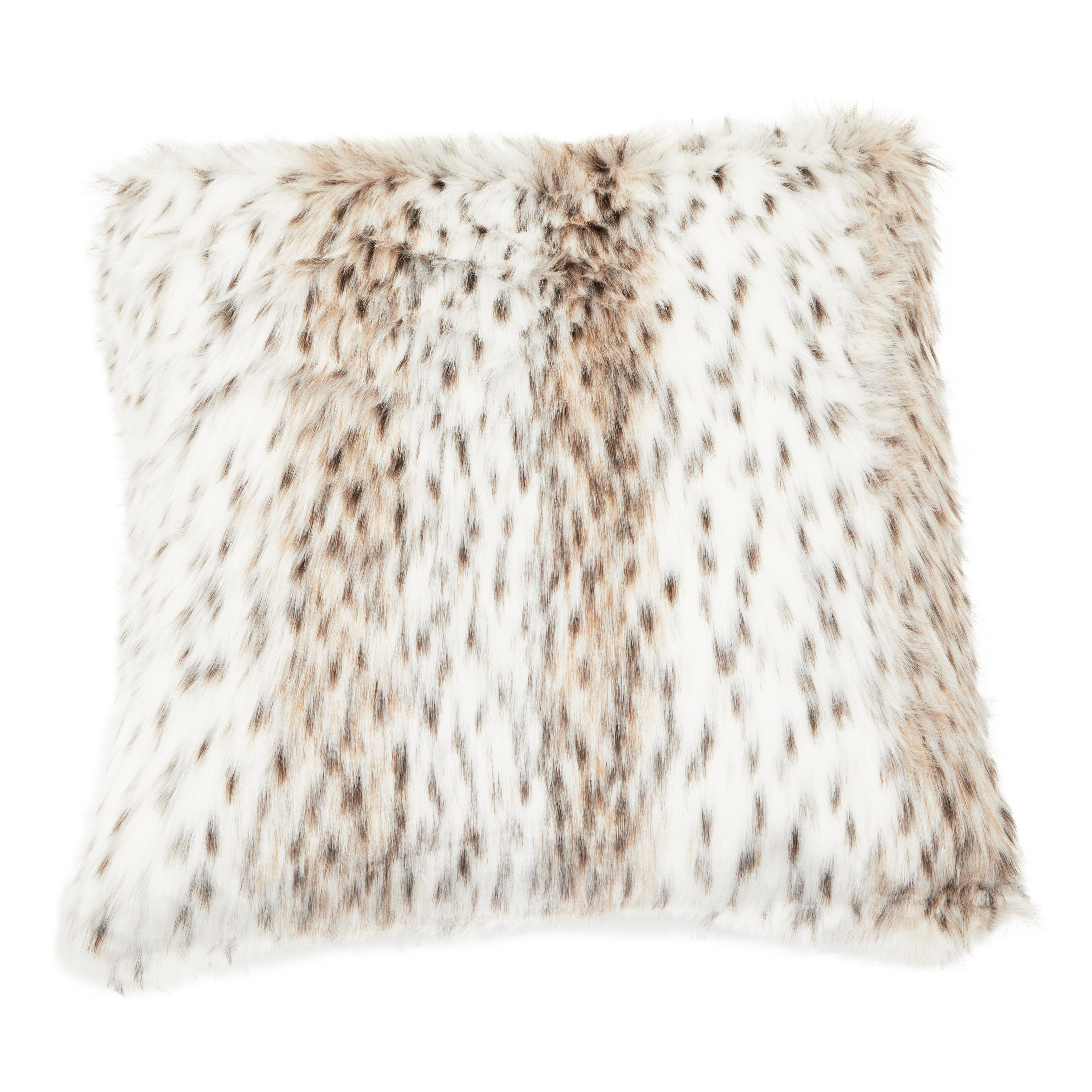 Mindy Lamina Animal Print Square Fur Cushion